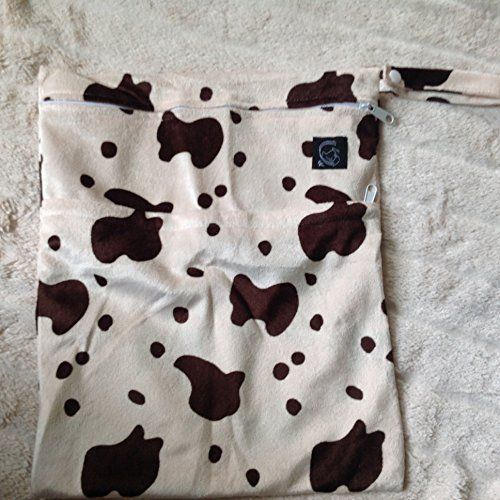 Kernow Kloth 2 Zip Wet & Dry Nappy / Swim Bag - Cow