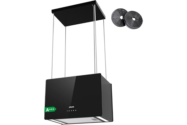 CIARRA CBCB4850 Takfläktar 48cm Island Hoods 700m³/ h 66dB (A) -LED Display Touch Control Extractor Hoods Extractor Fan Recirculating & Ducting Fettfilter
