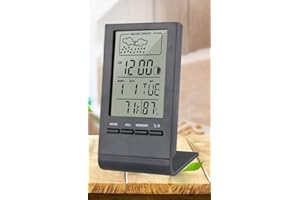 VINIFREDY Humidity Meter Indoor Digital Thermometer Hygrometer Indicator Weather Station Electronic Temperature Humidity Monitor (Black)