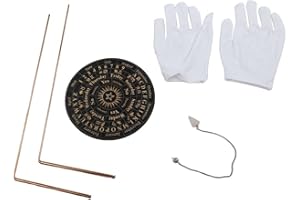 ComfyHarbor Copper Dowsing Rods and Pendulum Set Divining Tools with Telescopic Design for Water Source Detection and Mineral Finding(6pcs)