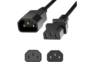 SHAFI 5M IEC C14 to IEC C13 Extension IEC Cable - Heavy-Duty 1.0mm² Pure Copper Core - Compatible With Audio Equipment PDU APC UPS Electric Projector Screen Kettle Cable IEC Extension PC Power Cable