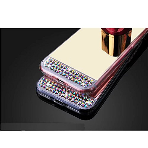 Galaxy S7 Edge Silikon Spiegel Hülle,Diamant Mirror Effect Soft Case für Samsung S7 Edge,Leeook Neu Mode Cool Luxus Elegant Bling Glitzer Sparkle Bunt Colorful Diamond Rose Gold Schlank Slim TPU Handy Gehäuse Hülle Ultradünnen Weiche Soft TPU Telefon-Kasten Handyhülle Mirror Spiegelnd Make Up Protective Case Cover Bumper für Samsung Galaxy S7 Edge + 1 x Schwarze Eingabestift-Rose Golden - 5
