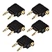 Produktbild VABNEER Flugzeug Adapter Airline Adapter Flugzeugadapter Kopfhörer Sound Twin 3,5 mm Klinke Mono Stecker auf 3,5 mm Stereo Buchse Für Generic Airline Flugzeug Flug Kopfhörer (5 Stück,Schwarz)