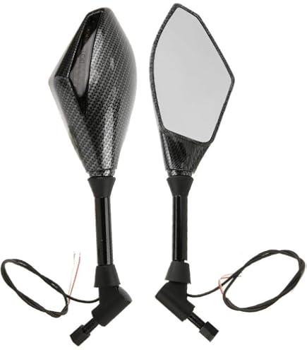 Set Specchietti Retrovisori Moto Carbon Look – Compatibile Honda CBR600RR, Suzuki GSXR, Yamaha R1