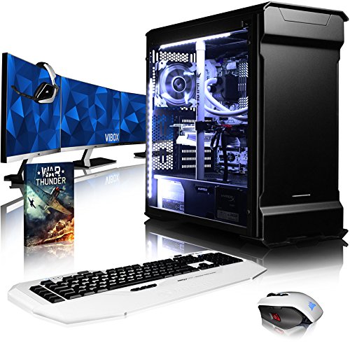 VIBOX Luminos GXR780-311 Komplett-PC Paket Gaming PC - 4,0GHz i7 10-Core Prozessor, GTX 1080 GPU, 4K, Wassergekühlter Desktop Gamer Computer mit Spielgutschein, 3x Dreifach 27" Monitor, Roccat Tastatur, Gamer Mouse, lebenslange Garantie* (3,0GHz (4,0GHz Turbo) Intel i7 6950X Extreme Broadwell 10-Core Prozessor, Nvidia GeForce KFA2 Hall of Fame GTX 1080 8GB Grafikkarte, 64GB DDR4 3000MHz RAM, 240GB SSD, 3TB Festplatte, Alphacool Eisbaer Wasserkühler, Ohne Windows Betriebssystem)