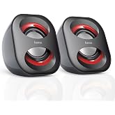 Hama | Speakers for Laptop and PC 2.0 (USB and 0.125 inch Jack, Mini Stereo Speakers with Volume Control, Clear Sound and Com