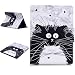 Produktbild xifanzi Schutzhülle Tasche für New iPad 9.7" 2017 - PU Leder Smart Cover mit Automatischem Schlaf Funktion und Standfunktion Ultra Dünn PU Leder Tasche Hülle Case für Apple New iPad 9.7 Zoll2017Tablet Katze
