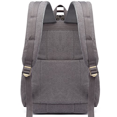 KAUKKO Canvas Laptop Rucksack Daypack Handtasche für Schul Reisen - 4