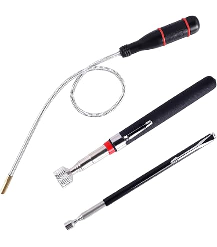Greluma Raccoglitore Flessibile Con Artiglio, Braccio Estensibile E Luce LED, Testa Magnetica Per Recuperare Oggetti In Spazi Stretti
