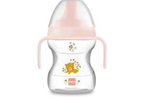 MAM Tazza Learn To Drink Cup con Manici Removibili e Beccuccio, 6+ Mesi, 190 ml, Rosa