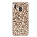 Produktbild Karomenic kompatibel mit Samsung Galaxy M20 Silikon Hülle 2 in 1 Glänzend Bling Strass Schutzhülle Männer Mädchen Ultra Slim Weiche TPU Handyhülle Plastik Hard PC Tasche Bumper Case,Gold