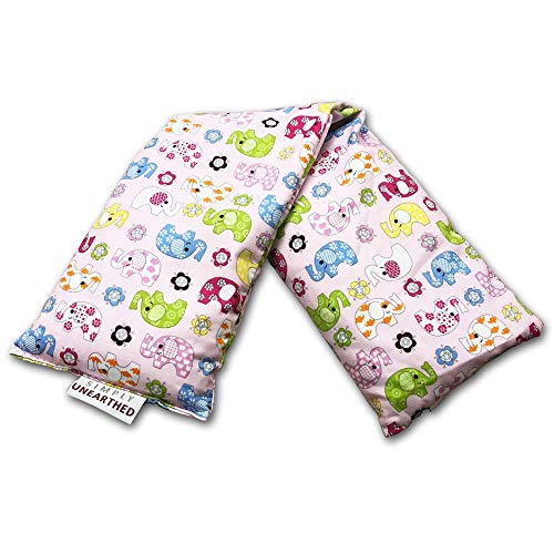 Bolsa de semillas para calentar en el microondas, sin aromas, algodón, diseño de elefantes