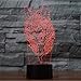 Produktbild 3D Led 7 Farbwechsel Visuelle Abstrakte Baum Wolf Modellierung Nachtlicht Schreibtischlampe Wohnkultur Nacht Schlaf Beleuchtung Geburtstagsgeschenk