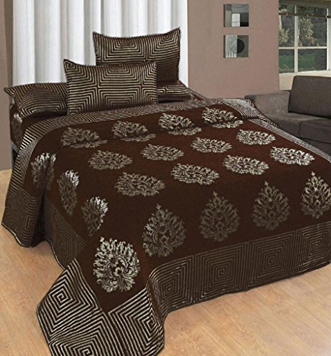 Premium Chenille 1 Double Bedsheet with 2 Pillow Cover, Size -Bedsheet- 230x250 cms, Pillow -45x70 cms(bedsheets for Double Bed Cotton)
