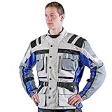  lemoko textil Moto Chaqueta gris azul