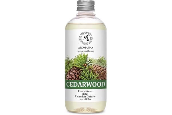 Reed Diffuser Refill Cedarwood 500ml - Essential Oil Diffuser - Home Fragrance Diffuser - Air Freshener - Long Lasting Home Fragrance - Aromatherapy - Air Diffuser - Fresh and Intensive Fragrance