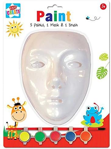 7pc Paint Your Own Mask Arts Crafts Creative Fun Toddlers Brush Face Play.
