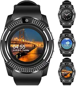 COOLMOBIZ Smart Watch Latest Android & iOS Smart Watch 4G, 5G Phone Watch with Camera/SIM Card Slot,All Sports Tracker Smart Watch for Men Woman Boys Girls Compatible with All Android-V8-Smart
