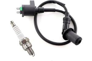 MCHNIC 12V Zündspule mit Zündkerze für ATU Explorer Race GT 50cc, Wild Eagle Level 100, Baotian BT49QT BT50QT, Benzhou YY50QT, Retro Star, Flex Tech, REX RS 400 450 500 600 700 750 900