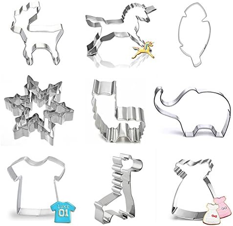 Wskderliner Cookie Cutters Cartoon Biscuit Cutter Mould Set for DIY Baking Cake Fondant Sugarcraft Pastry Bakeware Decoration 9 Pcs