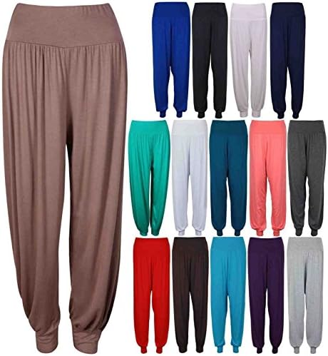 ASBAHFASHION Women's Harem Trousers Ali Baba Long Pants Baggy Hareem Leggings Plus Size 8-26