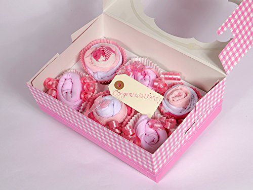 New Born Baby Cupcake Gift Set - Socks and Bibs Pink