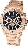 JACQUES LEMANS Herrenuhr Liverpool  Metallband massiv Edelstahl ip-rosé  Chronograph 1-1808H