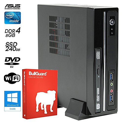 SNOGARD SILENT-MINI-SSD-PC Quad-Core Office & Multimedia Computer inkl. Windows10 Professional 64-Bit - INTEL Core i5-7500T 4x3.30 GHz, 8GB RAM, 240GB SSD, Intel HD Graphics, HDMI, VGA, DVD±RW, USB 3.0