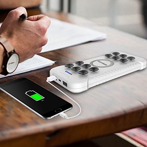 ZHRUYY Apple 8/8P/X Wireless Charging Mobile Power, Samsung Note5/8 Cell Phone Power Bank, 8000 Mah, High Capacity QI Fast Charging, Sucker USB Output, Portable,White