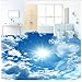 Produktbild 3D Hintergrundbild Wallpaper Boden Pvc Wandbild Benutzerdefinierte Wandbild Tapete Modern Blue Sky Sunshine Bodenfliesen Aufkleber Bad Pvc   Wasserdichte Bodenbelag Tapete 3D 120X80Cm,Ayzr