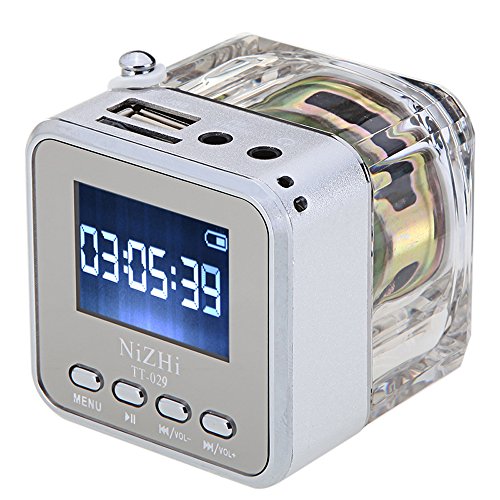 Andoer Mini USB Altavoz Digital Port&aacute;til para Reproductor MP3 / 4 M&uacute;sica Jugador Micro SD / TF Plata