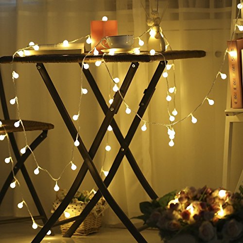 Dailyart® 40er 13feet Globe String Licht Sternenlicht / LED Partylichterkette für Garten, Haushalt, Hochzeit, Weihnachtsfeier, Batteriebetrieben (beige) - 6