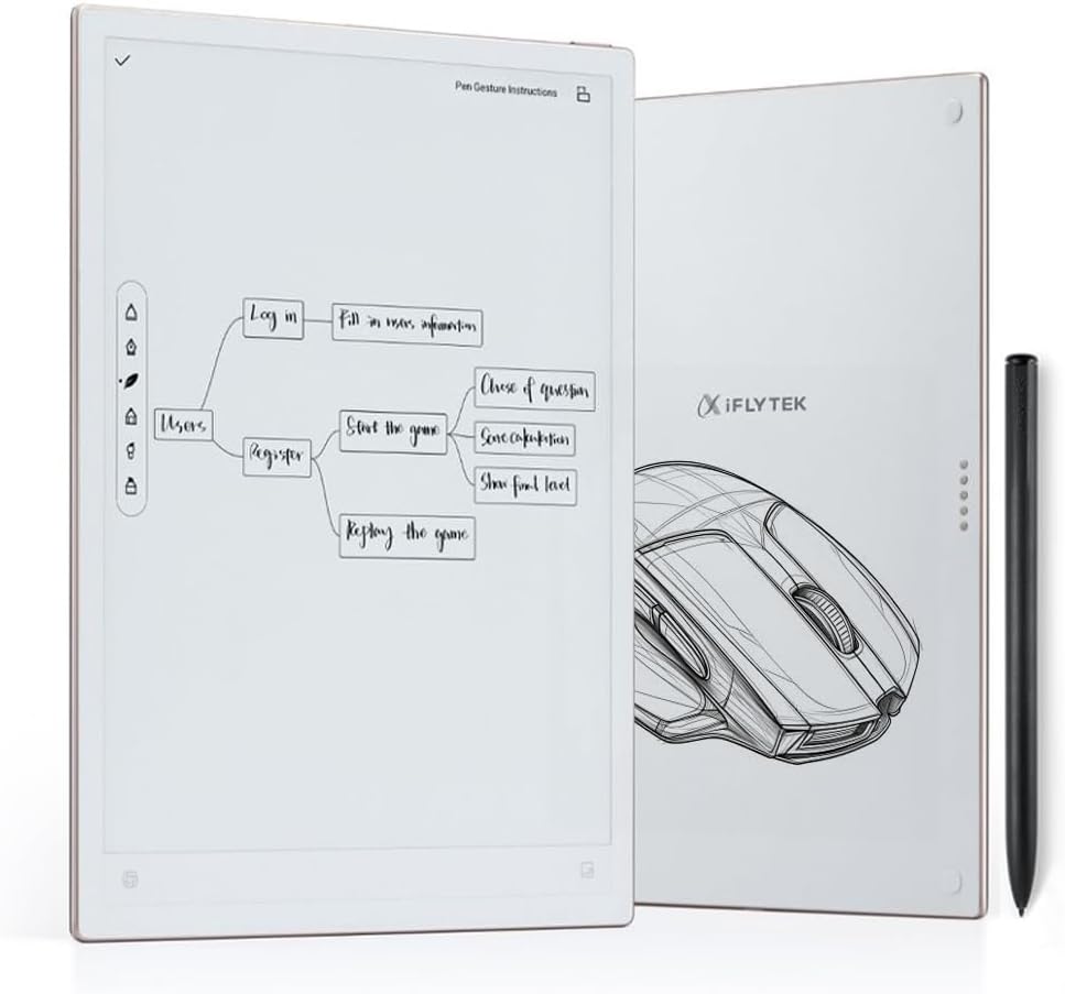 iFLYTEK AINOTE 2, 10.65-inch Large Screen AI Note-Taking Tablet E Ink Tablet,4.2mm Electronic Notebook with Pen Voice-to-Text Transcription, Multi-Large Language Model Support, for Meetings,Study