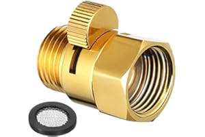 TOPHOMER Vanne d'arrêt de douche, G1/2 en laiton pour douche à main, pulvérisateur de bidet (titane)