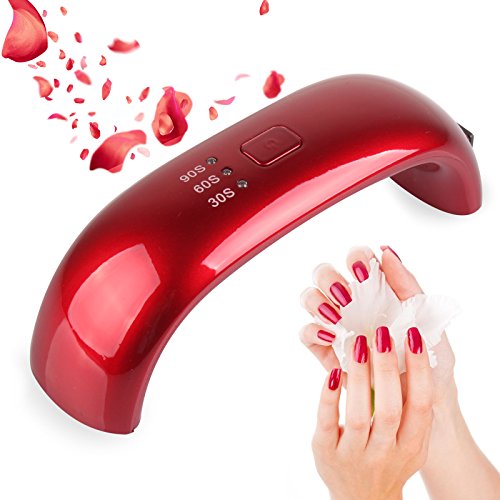 Roleadro 9w Mini LED Nagel Lampe UV Nail Trockner für uñas de gel Led Nagellack，Led Nail Gel lampe mit 30s/60s/90s Timer(Rot) - 7
