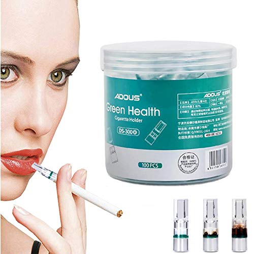 CUTEPET Filtre à Cigarettes Jetable,Anti Nicotine, Anti Goudron filtres Cigarettes (Vert, 100PCS)