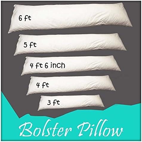 II Amtextiles II Home Exclusive Duck Feather &amp; Down Bolster Pillow Back Neck Maternity Support Orthopedic Down Proof Cover (King 5Ft,)