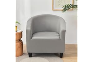 Highdi Copripoltrona 1 Posto Elasticizzato Tinta Unita Chesterfield, Fodere Copripoltrona da Cocktail Universale Lavabile Rimovibile Fodera per Poltrona per Hotel Salotto (Grigio Chiaro)