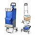 Produktbild Upgrade VersionFaltbarer Blau Einkaufstrolley mit Größerer Speicherplatz etwa 45KG, Groß Trolley Größe 45 x 102 x 36 CM, Verschleiß Widerstand Räder Dreirad  für Kletterschritte