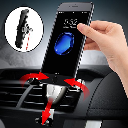 iPhone Porta Cellulare da Auto, Flypanda Supporto Auto Smartphone da Auto GravitÃ  Universale 360 Gradi di Rotazione per iPhone X 8 7 6S 6 Plus 5 5s / Samsung galaxy s8 S7 edge S6/ Huawei Honor 9/ Sony/ LG/ Xiaomi/ GPS ecc (Grigio)