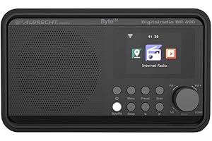 Albrecht DR490 ByteFM, radio Internet/DAB+/FM con display a colori, 27492, controllo radio tramite app per smartphone, tasto di scelta diretta ByteFM, colore: nero