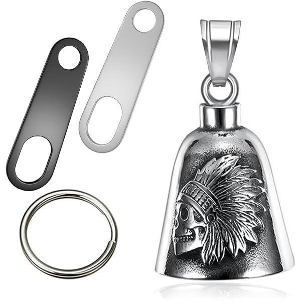 Clochette Moto Saint Christopher En Acier Inoxydable Noir | Talisman Sécurité, Lot De 2, Cadeau Motard