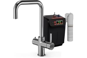 AQUA I 3 in 1 Instant Boiling Hot Water Dispenser Kitchen Sink Mixer Tap with Tank & Filter - Chrome