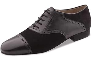 Werner Kern Mens Dance Shoes 28047 - Black Leather/Nubuck - 1,5 cm Micro-Heel