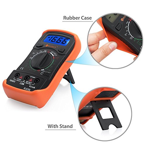 Neoteck Mini Digital Multimeter Digitaler Multimeter mit Manuellem Bereich Messinstrument Voltmeter Ammeter Ohmmeter AC DC Spannung DC Strom Widerstand Transistor Buzzer mit LCD - 4