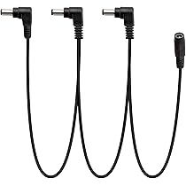 Cavo Alimentazione A Margherita Per Pedali Chitarra - 1 A 3 Vie, 9V, Angolo Retto | 2.6Ft - Foto 2