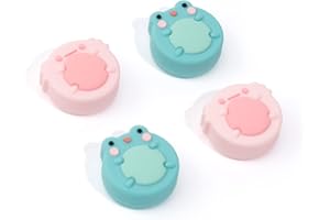 DLseego Cute Thumb Grip Plugs Compatibile con Nintendo Switch/Switch OLED, Morbido Silicone Analogico per Switch Lite & Joy-con Controller, Rosa e Verde