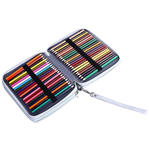 Shulaner 155 ranura la caja de l piz - bolso de la pluma de la
cremallera de la capacidad grande del cuero de la PU caja de l piz de
colores l piz 155 Insertar estuches Gris