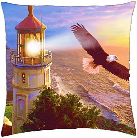 iRocket - Visiting the Lighthouse - Throw Pillow Cover (18" x 18", 45cm x 45cm)