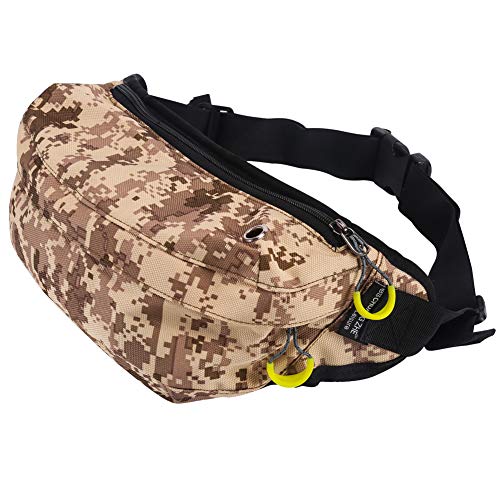 Koogoo Bum Waist Fanny Bag Waterproof Pockets Travel Hiking Outdoor Sport Bum Bag Holiday Money Hip Pouch Sports Running Pack (Green)